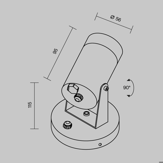 Maytoni scope faretto da esterno orientabile ip65