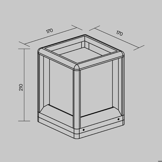 Maytoni trim lampada da esterno nera design minimal ip65