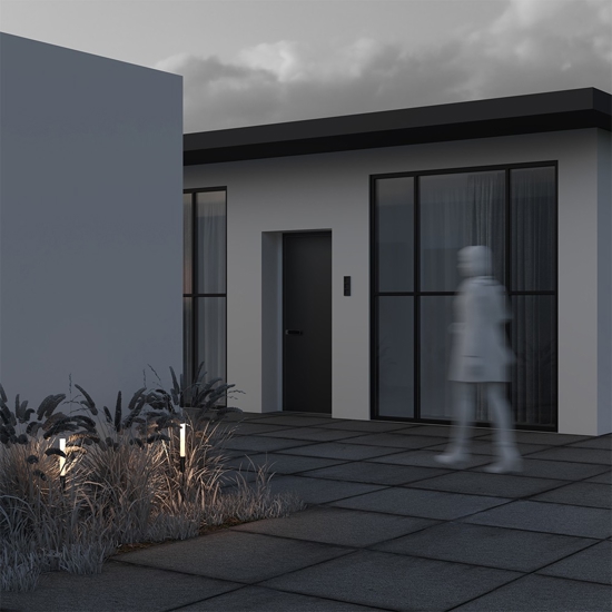 Maytoni flare lampione da giardino con picchetto moderno led 3000k ip65