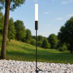 Maytoni flare lampione da giardino nero con picchetto led 3000k ip65