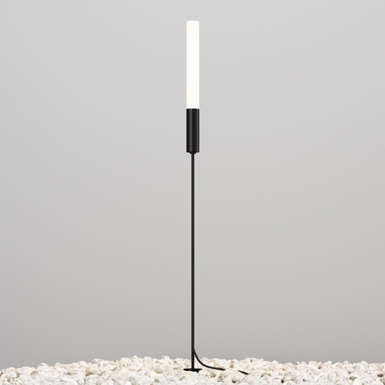 Maytoni flare lampione da giardino nero con picchetto led 3000k ip65