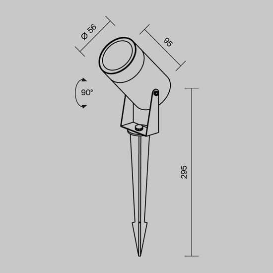Maytoni scope faretto da esterno minimal con picchetto ip65