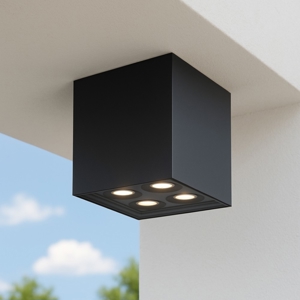 Maytoni ares faretto da esterno cubico nero led 3000k ip54