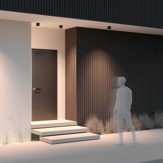 Maytoni ares faretto da esterno cubico nero led 3000k ip54