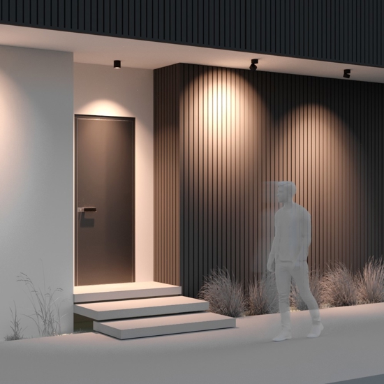 Maytoni spin faretto da esterno nero design minimal led 3000k ip54