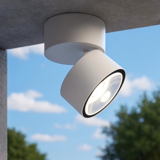 Maytoni spin faretto da esterno moderno bianco led 3000k ip54