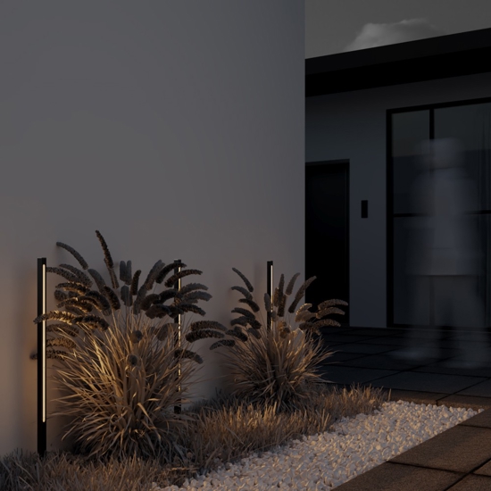 Maytoni pole lampione da esterno giardino con picchetto nero led 3000k ip65