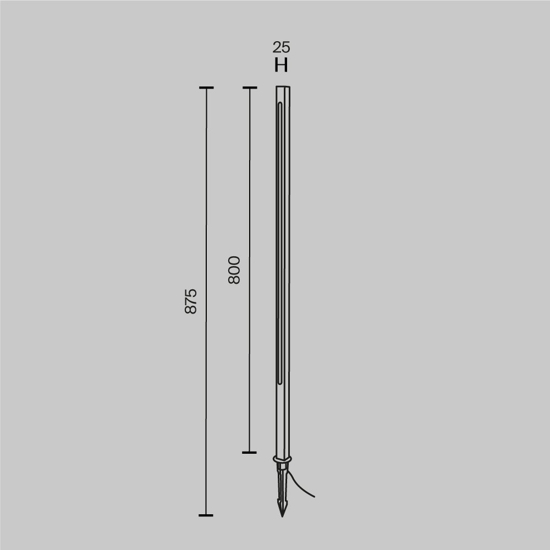Maytoni pole lampione da esterno giardino con picchetto nero led 3000k ip65