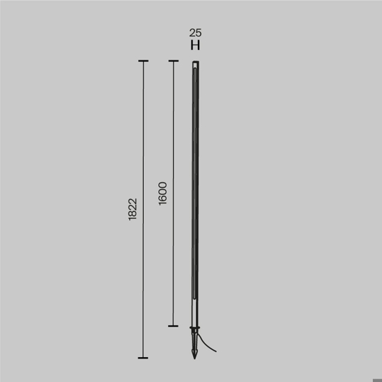 Maytoni pole lampione alto da giardino con picchetto led 3000k ip65