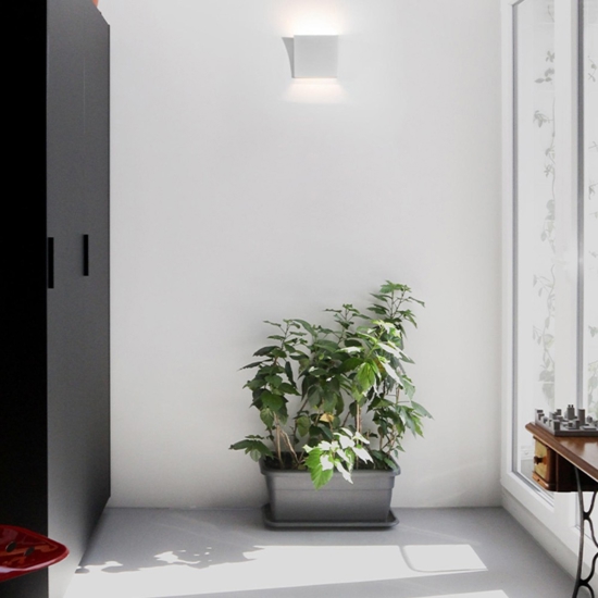 Applique di gesso ceramica led 9w 4000k bianca moderna