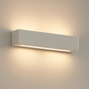 Applique gesso ceramica 50cm rettangolare bianca
