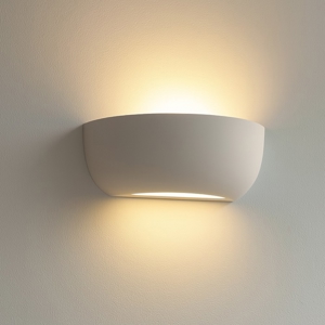 Applique gesso bianco forma mezza conca