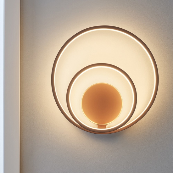 Applique led 28w 3700k design moderna cannella perenz illuminazione ritmo