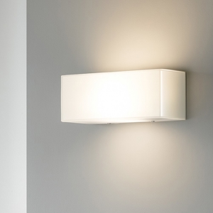 Applique moderna rettangolare vetro bianco lucido