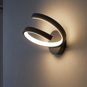 Applique led 12w 3000/4000k nera tornado toplight moderna