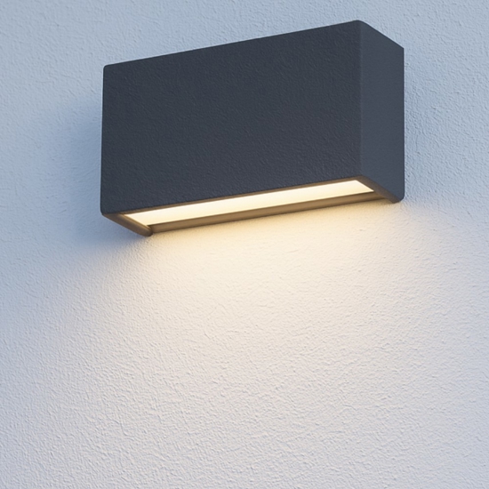 Linea light applique led 10w 3000k box w2 cemento bi emisisone