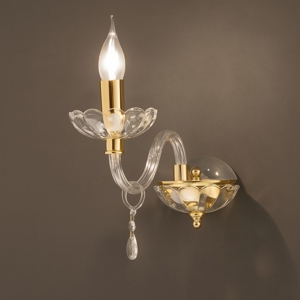 Ondaluce brigida applique braccio vetro cristallo