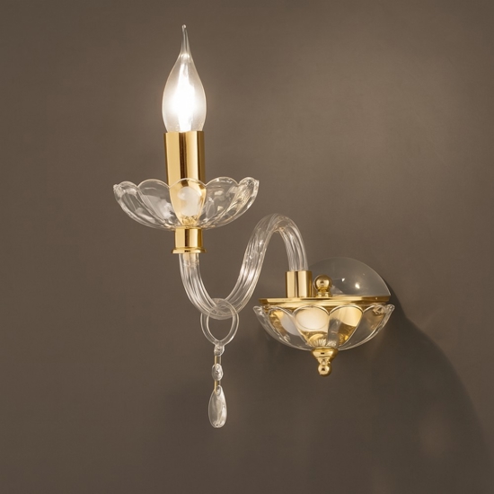 Ondaluce brigida applique braccio vetro cristallo