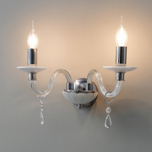 Ondaluce applique livia vetro cristallo due luci