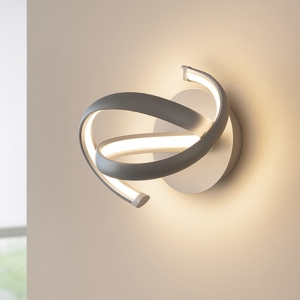 Ondaluce lumen applique led 4000k moderna design intrecciato grigio argento
