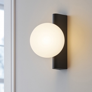 Maytoni avant-garde applique da parete minimal colore nero sfera in vetro