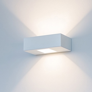 Applique led rettangolare metallo bianco luminoso lampadine gx53
