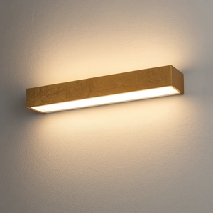 Applique led bios foglia oro rettangolare 18w 3000k 4000k top light
