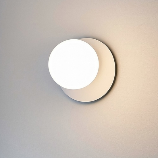 Ideal lux ninfea ap1 applique moderna bianca sfera vetro