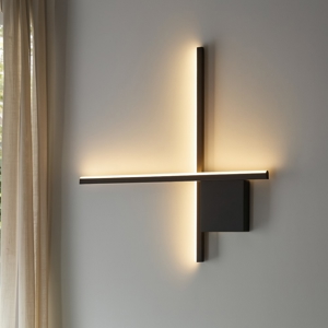Applique led 15w 2700k bacchette nero design moderno