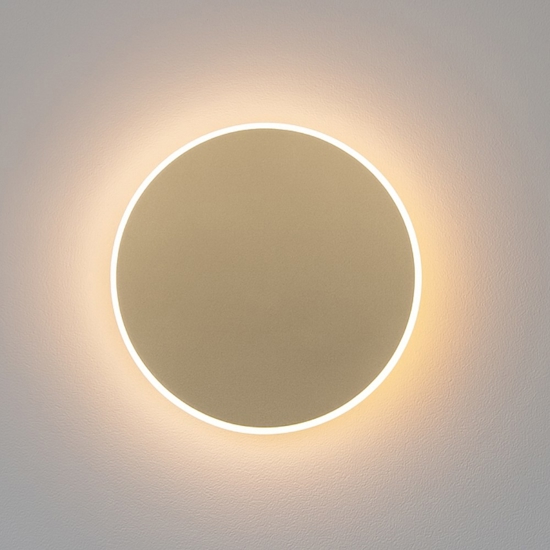 Applique cerchio 20cm oro led 12w 3000k moderno