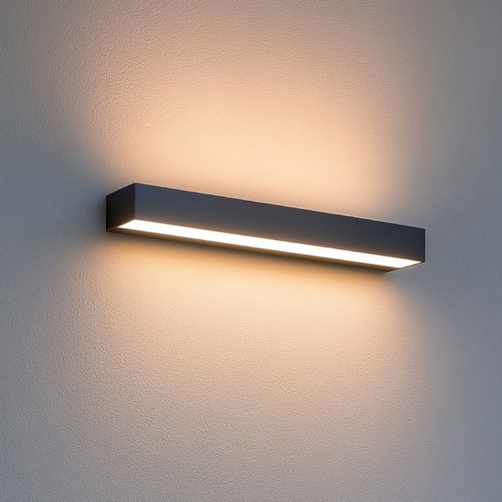 Regolo linea light applique nera led 3000k biemissione