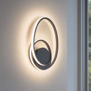 Applique da parete diva titanio design moderna led 20w 3000k