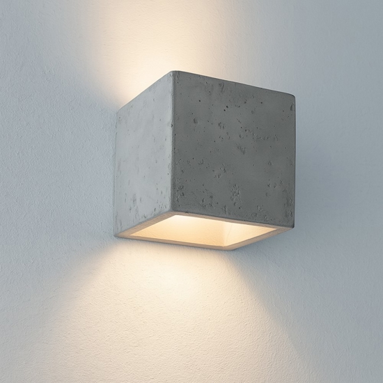 Applique da parete cubo di cemento grigio per interno