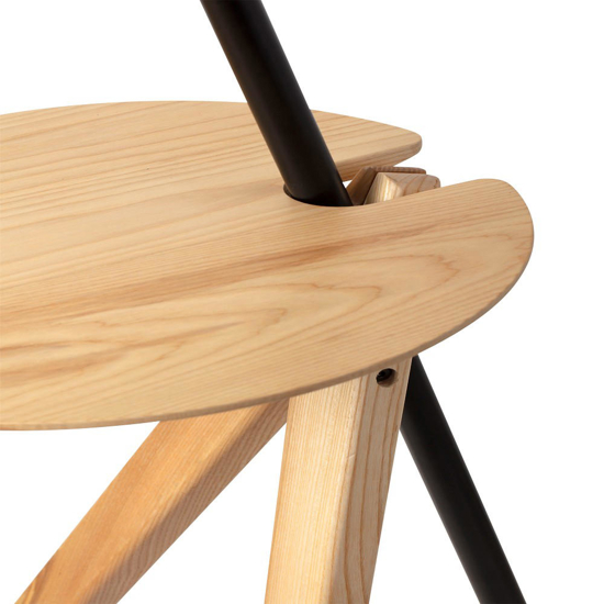 Lampada da terra legno design moderno con mensola per soggiorno living