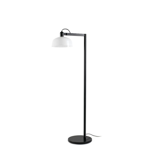 Lampada da terra moderna metallo nero e bianco minimalista