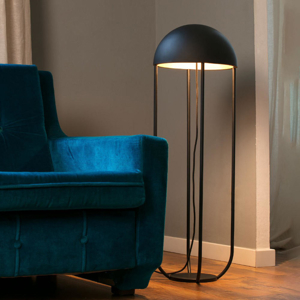 Lampada moderna da terra nera e oro led 6w 3000k