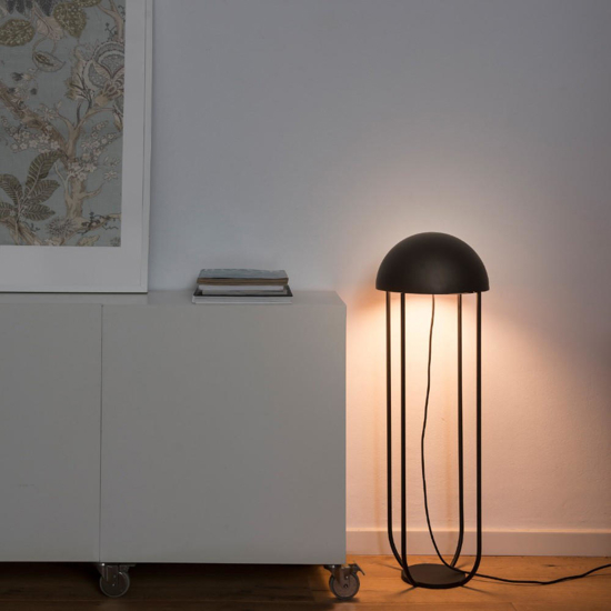 Lampada moderna da terra nera e oro led 6w 3000k
