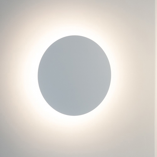 Applique cerchio bianco 40cm lampada disco da parete