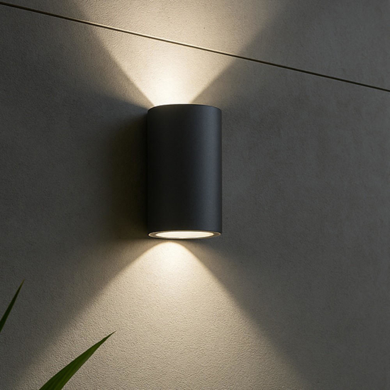 Applique da esterno moderna grafite biemissione led 12w 3000k