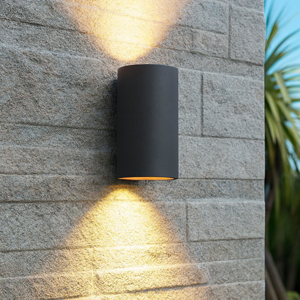 Applique nera e oro da esterno led 12w 3000k biemissione ip54