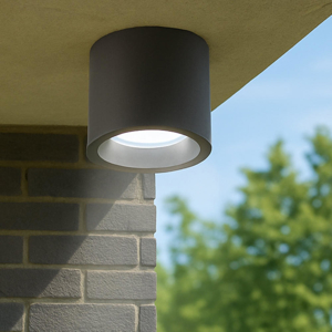 Faretto per esterni led 12w 3000k grafite cilindro moderno ip65