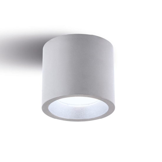Faretto da esterno a soffitto cilindro grigio led 12w 4000k ip65