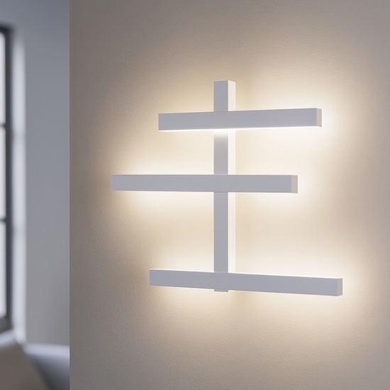 Gea luce rake applique da parete led 34w 3000k bianco