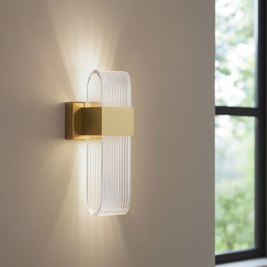 Applique da parete dorato design per soggiorno led 10w 3000k