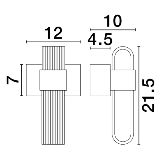 Applique da parete dorato design per soggiorno led 10w 3000k