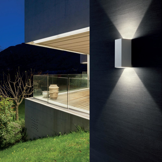Applique bianca da esterno rettangolare led 12w 3000k