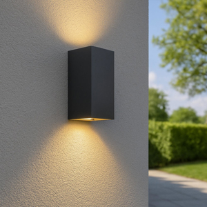 Applique da esterno rettangolare grafite biemissione led 12w 3000k
