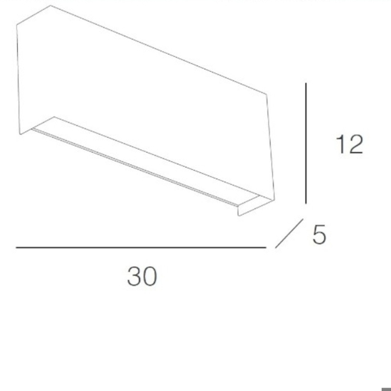 Applique led 20w rettangolare moderna grigio da parete