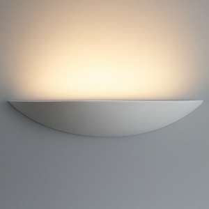 Applique di gesso ceramica mezzaluna bianca