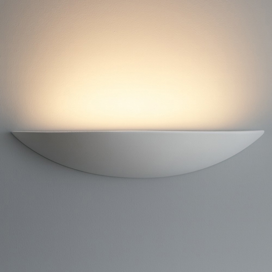 Applique di gesso ceramica mezzaluna bianca